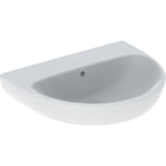 Lavabo serie Geberit Selnova: 60x48cm, Toma de grifo=Sin, Rebosadero=Visible, Blanco